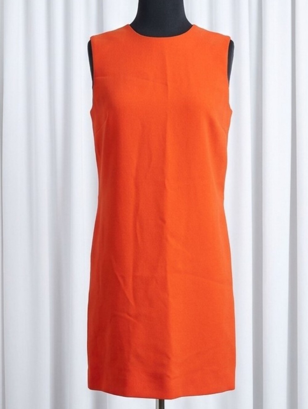 Vince 100% Silk Orange Sleeveless Shift Mini Dress